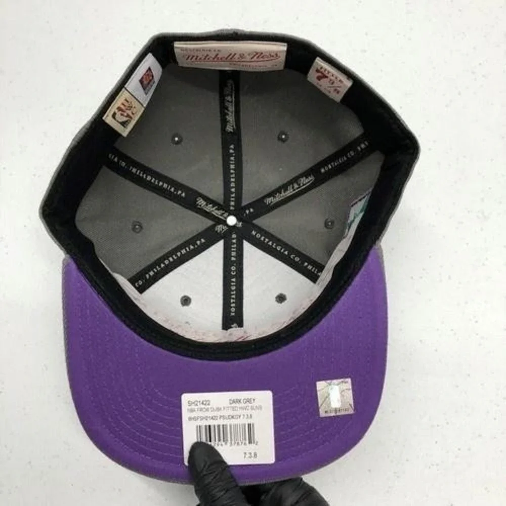 Phoenix Suns Hat Cap Fitted Mens 7 3/8 Gray NBA HWC Basketball Mitchell & Ness